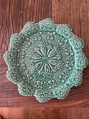 Vintage Bordallo Pinheiro Celery, Carrots, Tomatoes & Cabbage 2 salad plates